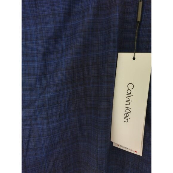 Calvin Klein Slim Fit Men's Blue Plaid Dress Pants 38W x 32L - Picture 4 of 8